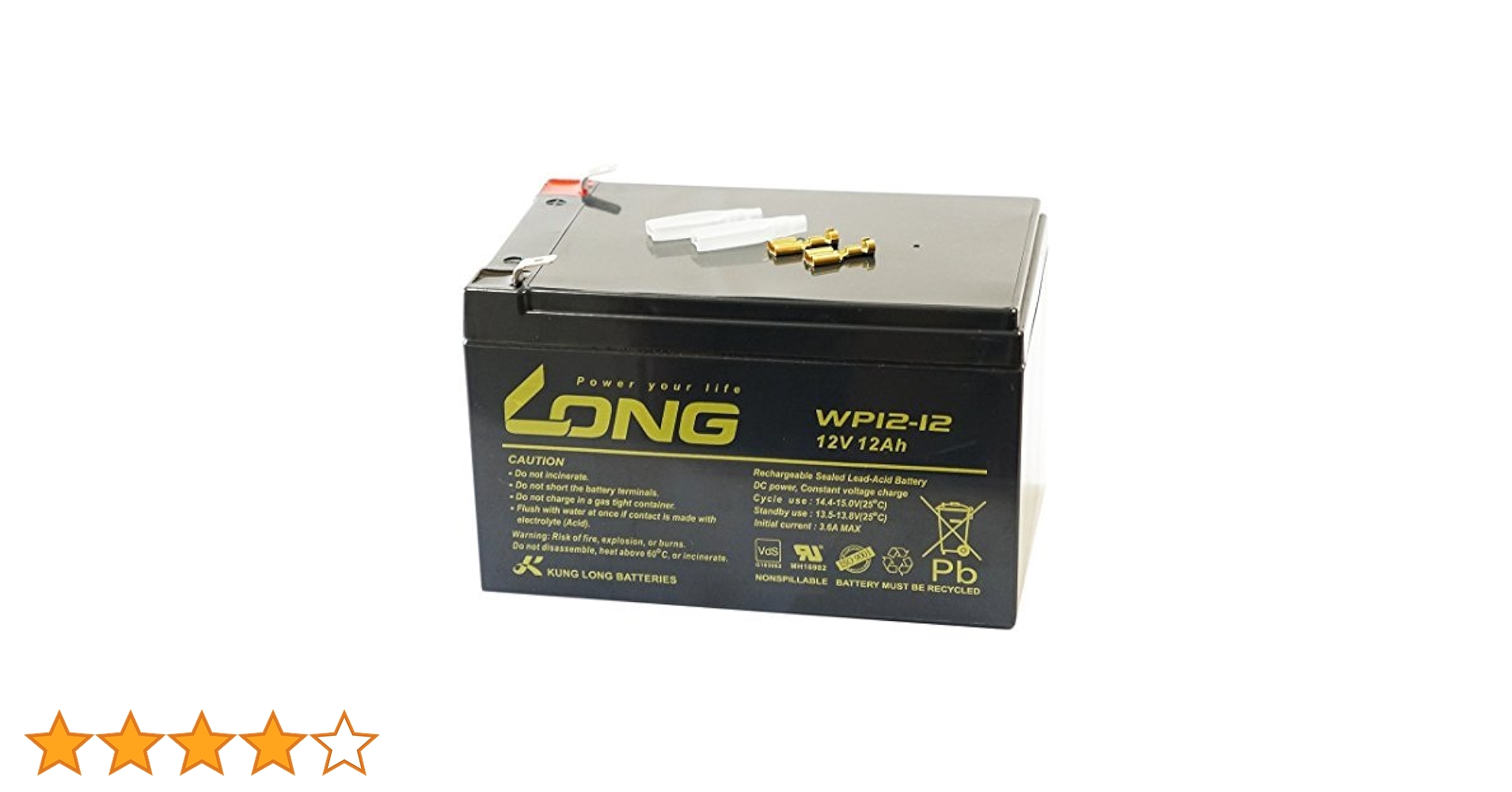 Amazon | LONG 12V 12Ah 高性能シールドバッテリー WP12-12 WP12